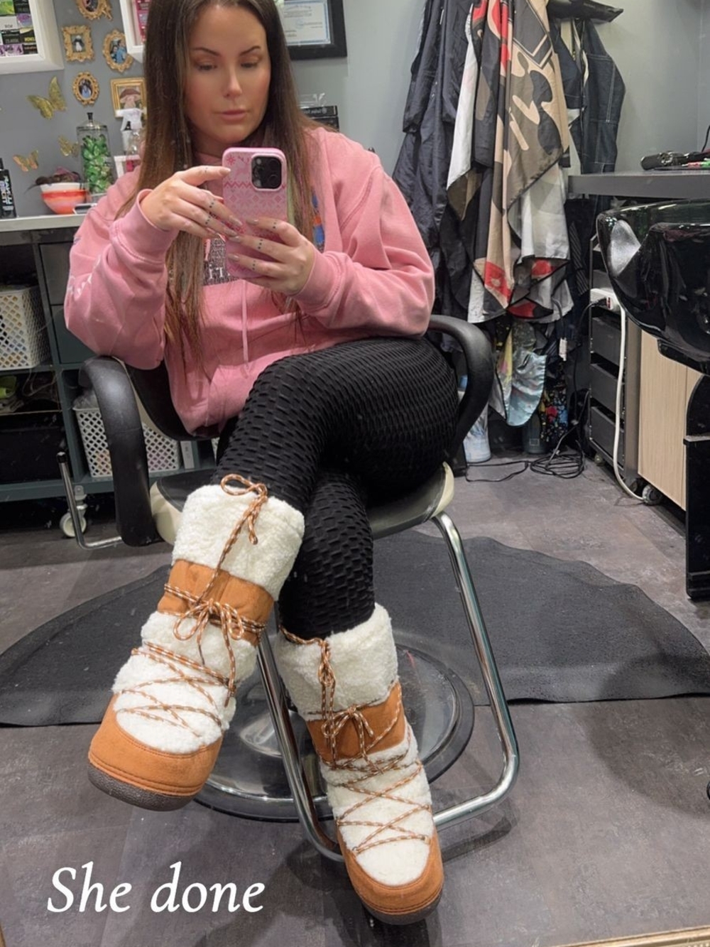 AZALEA WANG Faux Fur Sherpa Moon Boots NIB (Size EU 41/42)